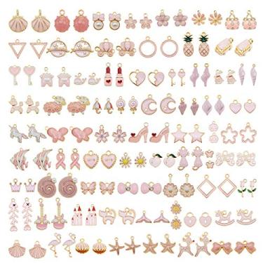 Imagem de Julie Wang 60 peças, 30 pares, pingentes esmaltados para fazer joias, lotes a granel, colar, brincos, pulseiras, artesanato, faça você mesmo, Esmalte, Metal