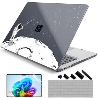 Imagem de DONGKE Capa para laptop Microsoft Surface (2024), Windows 11 Copilot+ PC, tela sensível ao toque de 13,8 polegadas, capa protetora de plástico rígido com capa de teclado e protetor de tela -
