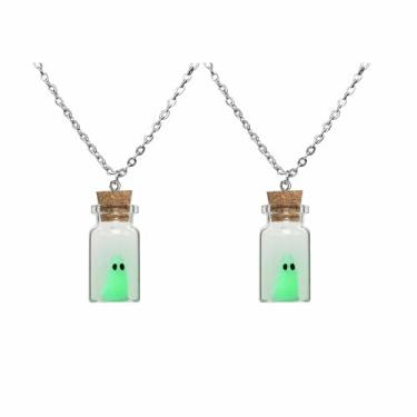 Imagem de Colar feminino The Adopt a Ghost com pingente de garrafa que brilha no escuro, pingentes de Halloween, joias de presente gótico, Small, Resina, Sem Pedra Preciosa