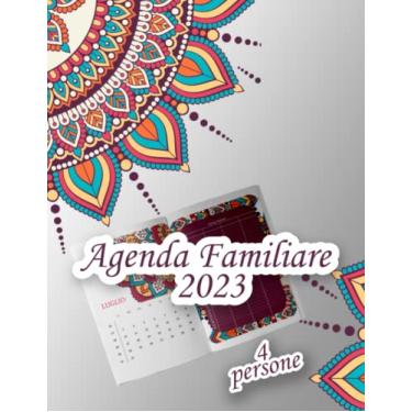 Imagem de Agenda Familiare 2023-4 persone: famiglia pianificatrice – 4 colonne - calendario familiare mensile - regalo per la famiglia …