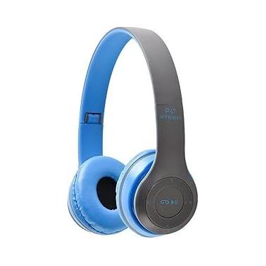 Imagem de Fone De Ouvido P47 Headphone Sem Fio Bluetooth Micro SD FM (azul)