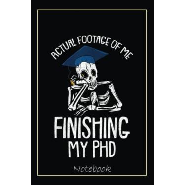 Imagem de Skeleton PHD Funny PH.D Student Candidate Survivor Graduate Notebook: Graduation Gift Diary For Notes, Congratulations, Graduate Journal, Gold ... Journal, 6x9 college ruled notebook