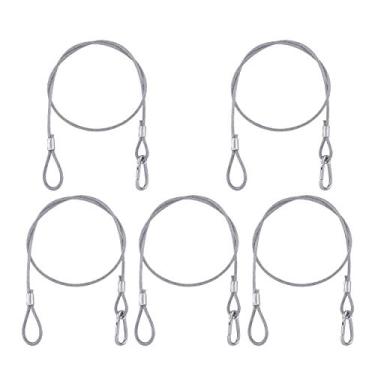 Imagem de Lsqurel Pacote com 5 cabos de segurança de luz de palco de aço inoxidável para iluminação, bagagem, garagem, câmera