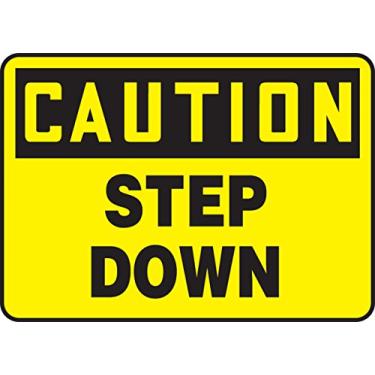 Imagem de Accuform Placa de segurança "Caution Step Down", Aluma-Lite™, 25,4 x 35,5 cm (MSTF648XL)