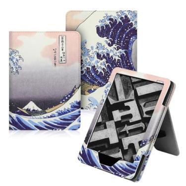 Imagem de GUKSRASO Capa com Suporte para Kindle Oasis 9ª/10ª 2017/2019 - Capa de pu DuráVel com Auto Sleep Wake, Slot para CartãO, Recurso de AlçA de MãO