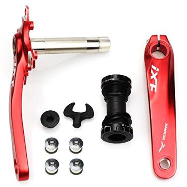 Imagem de Conjunto de braço para bicicleta Litetop, conjunto de braço para bicicleta de montanha, conjunto de braço para manivela 175 mm 104 BCD com kit de suporte inferior e parafusos de corrente para bíceps MTB BMX Road, compatível com Shimano, FSA (1 par), Vermelho