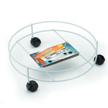 Imagem de suporte multiuso para botijao vaso galao com rodizio arthi branco - 20