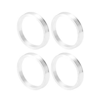 Imagem de INFINAUTO Anéis centralizados no cubo da roda do carro OD 68,1 mm para ID 58,1 mm eixo central de rodas amortecedores Hubrings liga de alumínio tom prata durável