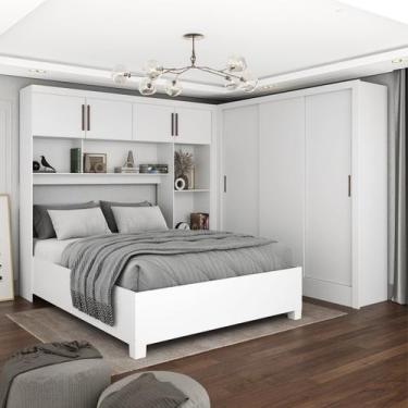 Imagem de Guarda-roupa Casal Modulado 4 Portas com Cama Santiago 3 Portas 5 Gave