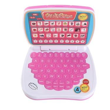 Imagem de Computador de Brinquedo, Computador Infantil Com Seu Filho, Adaptando -se Ao Intelecto Em Evolução e Curiosidade de Brinquedos Infantis de Plástico Pequeno Laptop Ponto para o