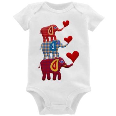 Imagem de Body Bebê Trio Elefantes  - Foca na Moda, Branco, M