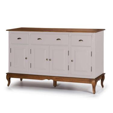 Imagem de Balcão Buffet 4 Portas 3 Gavetas 60805 Hannover - Linz Móveis, Off Whi