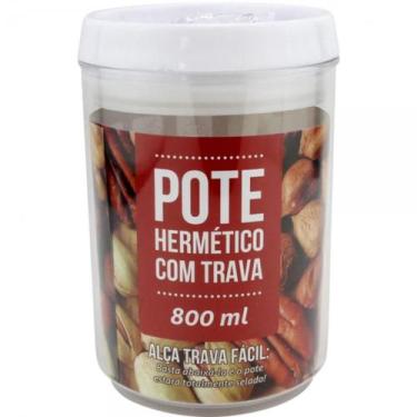 Imagem de Pote Trava Hermetico Plastico Circular 800ML - Clink