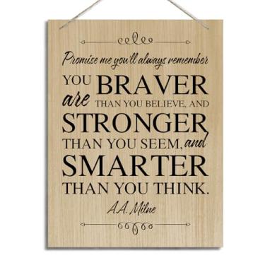 Imagem de ZPPRJF Decoração de quarto Ursinho Pooh, Citação do Ursinho Pooh da Disney, decoração de parede de madeira pendurada, decoração de quarto de meninos, decoração de berçário de bebê, decoração de parede