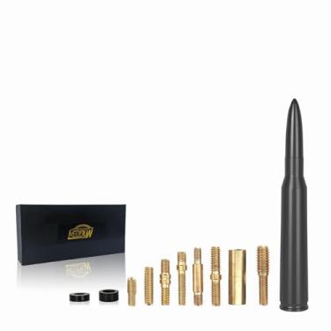 Imagem de Antena universal de bala de carro durável para caminhão, rádio AM/FM para a maioria dos carros, acessórios de substituição, adequada para Chevrolet, Ford, Wrangler, Jeep (preto)