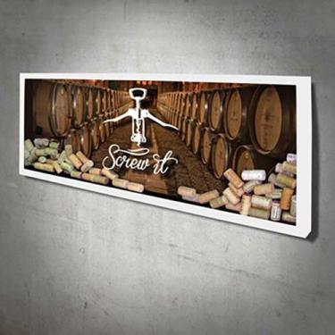 Imagem de Quadro para Rolhas Panorâmico - Screw it 2 - Quadro Novo, Branco, 64 x