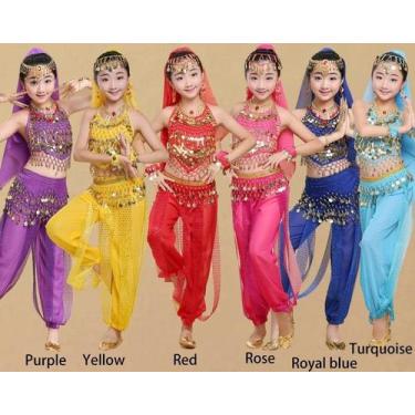 Imagem de Conjunto Fantasia Infantil Juvenil Festa Odalisca Cores Diversas - 8 p