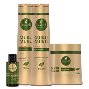 Imagem de Kit Haskell Murumuru Shampoo, Condicionador e Manteiga 500ml + Seiva 3