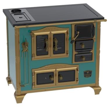 Imagem de Fogao a Lenha N 2 Imperador Vitreo Premium Caldeira Turquesa SE