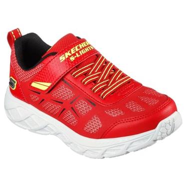 Imagem de Skechers Sandália unissex infantil C-Flex 2.0-Dino-Rays, Vermelho/preto, 2 Little Kid