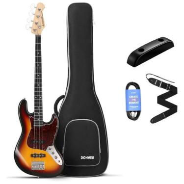 Imagem de Kit Baixo 4 Cordas Donner DJB-510, DJB-510-Sunburst