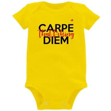 Imagem de Body Bebê Carpe that fucking Diem - Foca na Moda, Amarelo, P