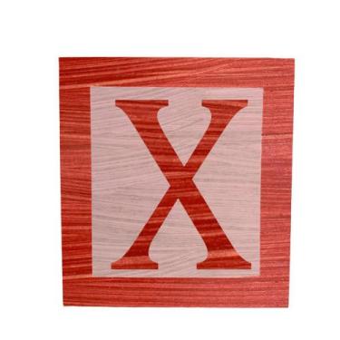 Imagem de Cubo Rosa Letra Vermelha com Aplique Festa Chá de Bebê Decoração 8x8x8