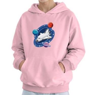 Imagem de Moletom Infantil Canguru Menino Algodão Estampa Espacial-Masculino