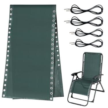 Imagem de Ostlttyn Tecido de substituição para cadeira gravidade zero com kits de cabos, pano de reparo de 43 cm de largura com cordão elástico de substituição para cadeiras antigravidade, espreguiçadeira