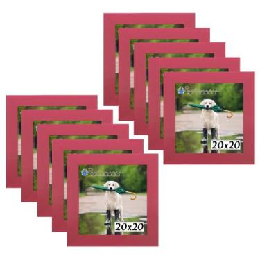 Imagem de Kit 10 Porta Retrado Molduras 20x20 Rosa - Santamaria Molduras
