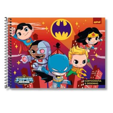 Imagem de Caderno Cartografia e Desenho DC Super Friends 48 fls
