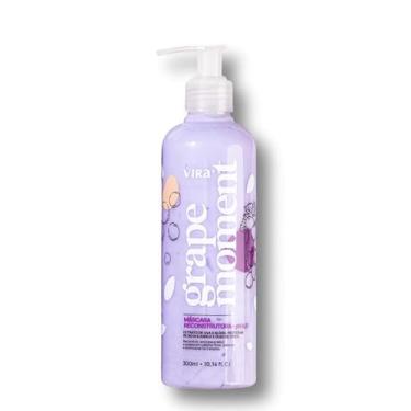 Imagem de Máscara Grape Moment Reconstrução 300ml - Virá Cosméticos - Reparação Profunda para Cabelos Danificados - Com Queratina e Proteínas - Recupera Fios Químicos