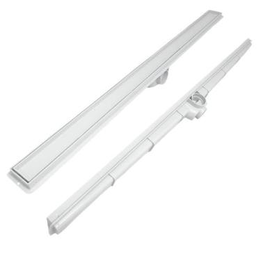 Imagem de Ralo de Banheiro 5x90 Plástico Branco Cola Piso Porcelanato Coletor Br