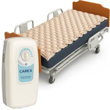 Imagem de Carex Almofada de colchão de pressão de ar alternada com bomba elétrica, cobertura de colchão para cama de casa e hospital, para prevenção de dores na cama, inclui almofada de úlcera à prova d'água e