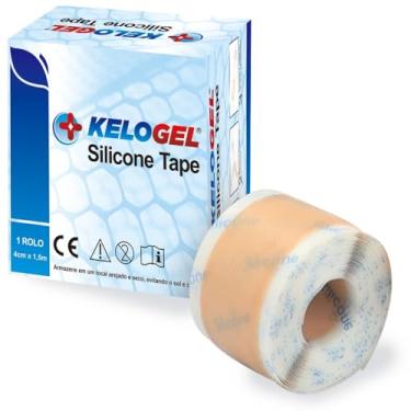 Imagem de Fita Adesiva de Silicone em Rolo Tape Médico Hospitalar KeloGel 4cmx1,5m Reutilizável Hipoalergênica Cicatrização de Feridas Cirurgias Queimaduras e Quelóides Alta Aderência e Conforto