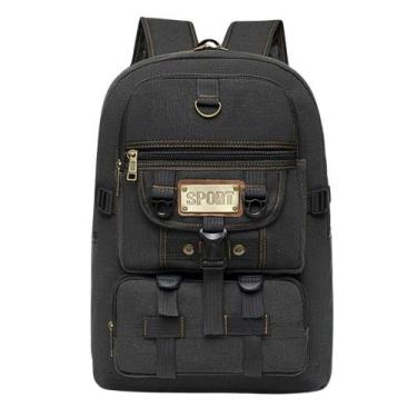 Imagem de Mochila Lona Média Reforçada Masculina Feminina Camping Trabalho Trilh