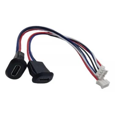 Imagem de Conector USB Tipo C Fêmea DIY para PH 2.0 4 Vias Cabo 15cm Carga e Dad