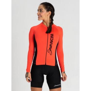 Imagem de Camisa Para Ciclismo Feminina Manga Longa Laranja Savancini Fun (1309)