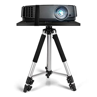 Imagem de WUHUQN Suporte para projetor tripé de alumínio ajustável para laptop suporte multifuncional altura 19,6 a 57 polegadas com bandeja suporte de projetor