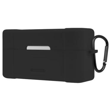 Imagem de Geekria Capa para microfone para criadores compatível com DJI Mic 2 capa de carregamento, capa protetora de silicone para microfone, capa macia para carregamento de viagem para microfone (preto)