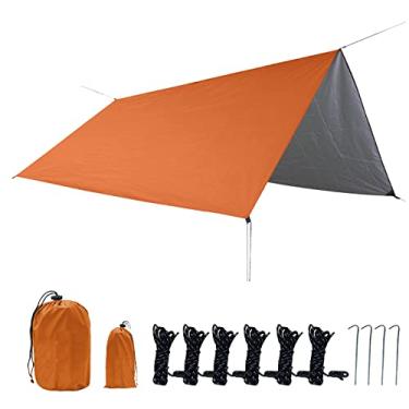 Imagem de Sun Shade Sail, Water Proof Rain Fly Sun Sombro Sail Canopy Selshade Selshade para Garden de Pátio Ao Ar Livre Com Pegs Rope Storage (Laranja)