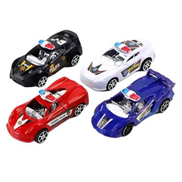 Imagem de 4 Carrinhos de Fricção Carro De Policia Coleção Divertida Brinquedo Carrinhos Police Force