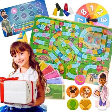 Imagem de Jogo de Mesa Infantil Partiu Corrida da Vida Educativa e Divertida para Menino e Menina Presente Aniversário Natal Dia das Crianças para Crianças de 7 8 9 Anos