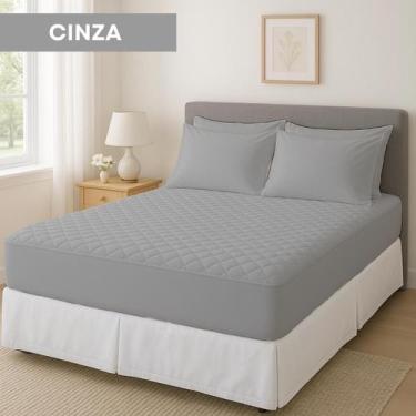 Imagem de Protetor De Colchão Impermeável King Tecido Matelado Antialérgico Anti