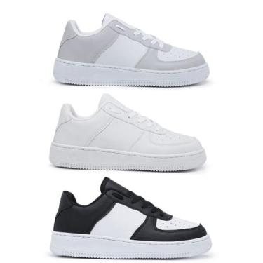 Imagem de Kit 3 Pares Tênis Sneakers Casual Feminino Moda Blogueira Original e B