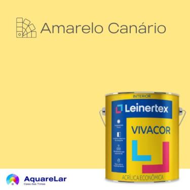 Imagem de Vivacor Acrílica Leinertex Fosco 3,6L, AMARELO CANÁRIO, 3,6L