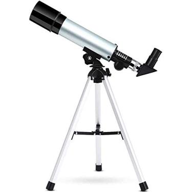 Imagem de CUTPOIY Telescópio astronômico, telescópio refrator profissional de 50 mm para iniciantes, telescópio de distância focal de 360 mm, para crianças
