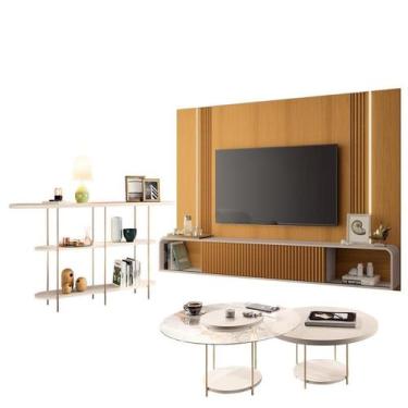 Imagem de Home Suspenso Empire Cinamomo Off White e Aparador Infinity e Kit Mesa