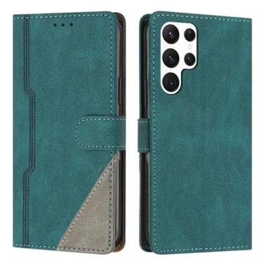 Imagem de HJZSZX Capa de couro com suporte para cartão e carteira de carregamento sem fio para Samsung S23 FE (para Samsung S23 FE/verde)