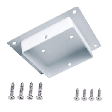 Imagem de Aiwaiufu Birdhouse Suporte de montagem para poste de madeira 4 x 4, branco, suporte de flange de metal para caixa de coruja, alimentador de pássaros, caixa de correio, 1 pacote